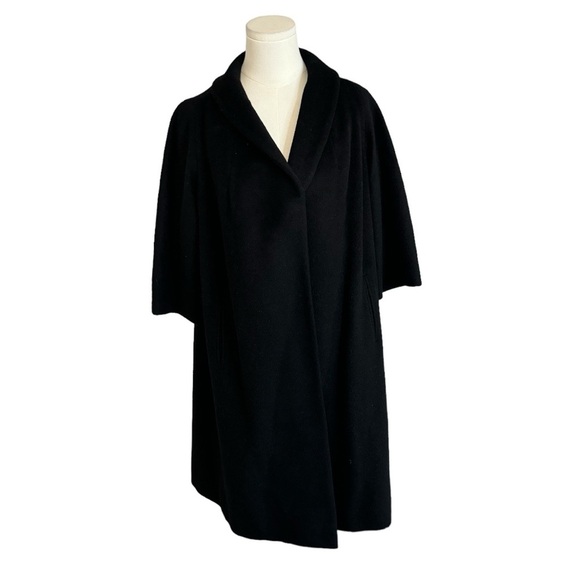 JOSEPH MAGNIN 100% Virgin Wool Long Coat 2/3‎ Sleeve Vintage 60’s 70’s size L XL - Picture 1 of 9